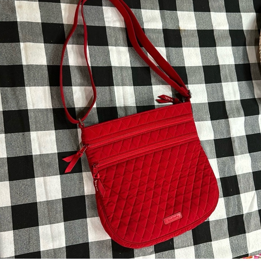 Vera Bradley Triple Zip Hipster Crossbody Handbag, Red